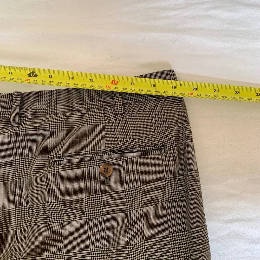 Ralph Lauren Mens‎ Glen Plaid Wool Suit 44R Brown Pink Check 2 Button Dillards